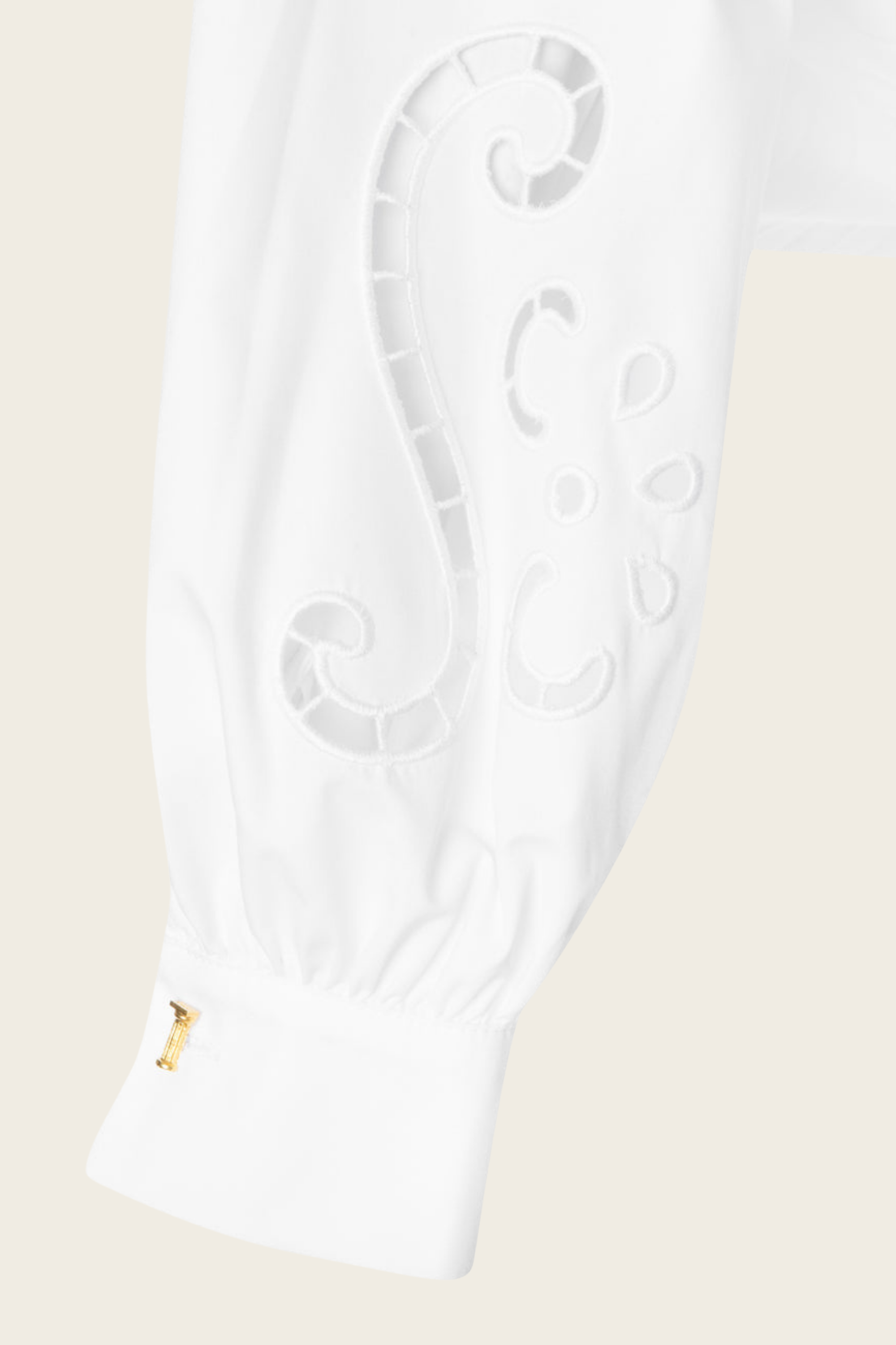 Eugenia Cut-Embroidered Pleated Shirt - Ancient Kallos