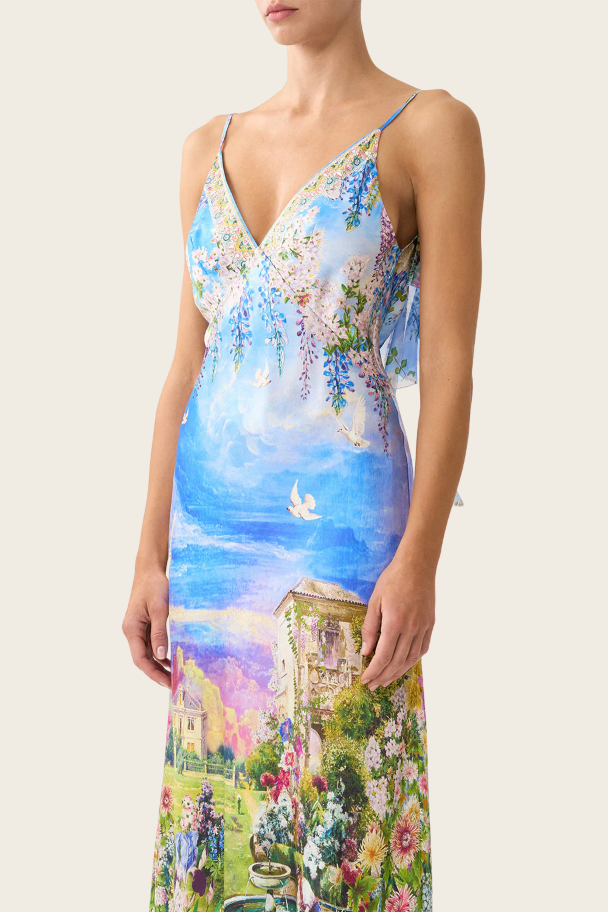 V-Neck Bias Slip Dress with Back Frill - Navas Nouveau - Camilla - ESPACE CANNELLE - SS26 - New Arrivals