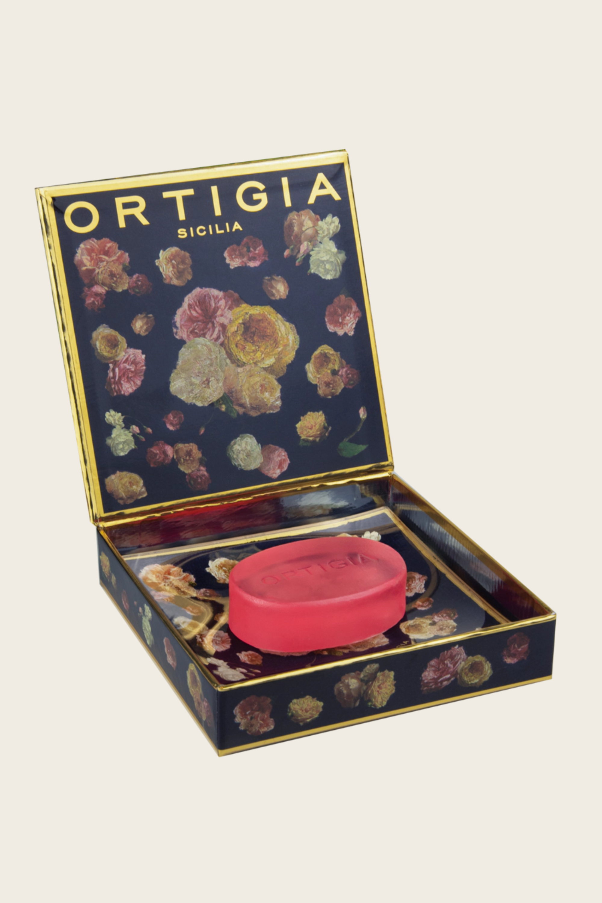 Conjunto Prato de Vidro & Sabonete Rose Antiche - Ortigia Sicilia