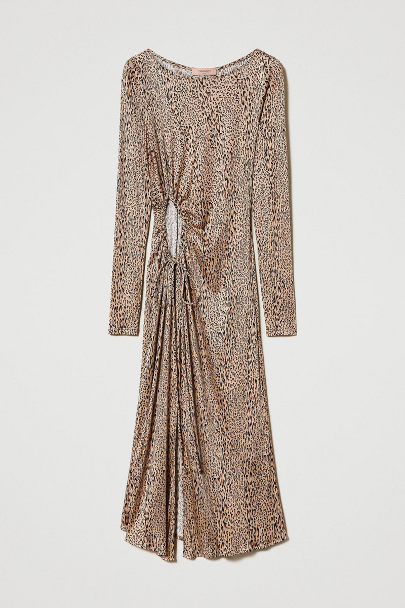 Midi Dress with Animal Print - Twinset (xzx)FEITO