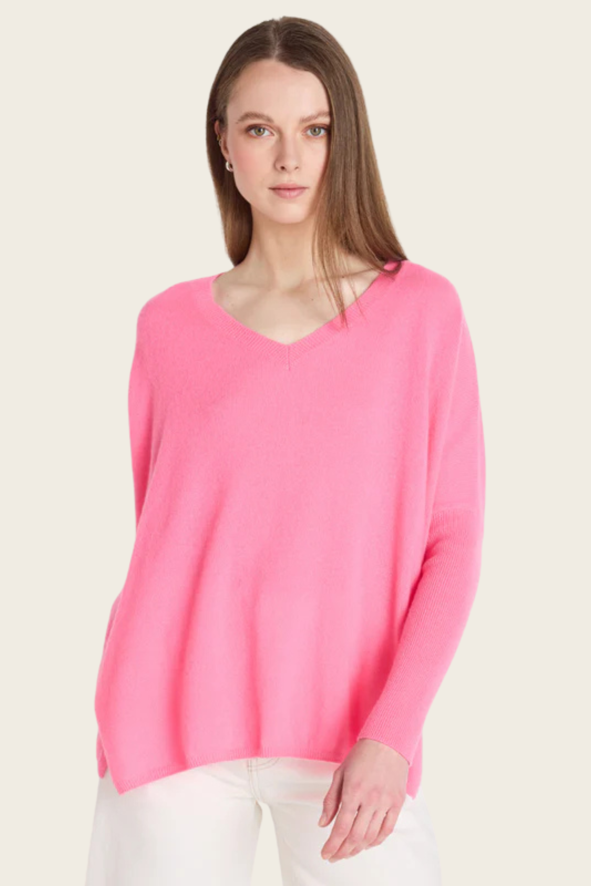 Camille V-neck cashmere poncho - Absolut Cashmere