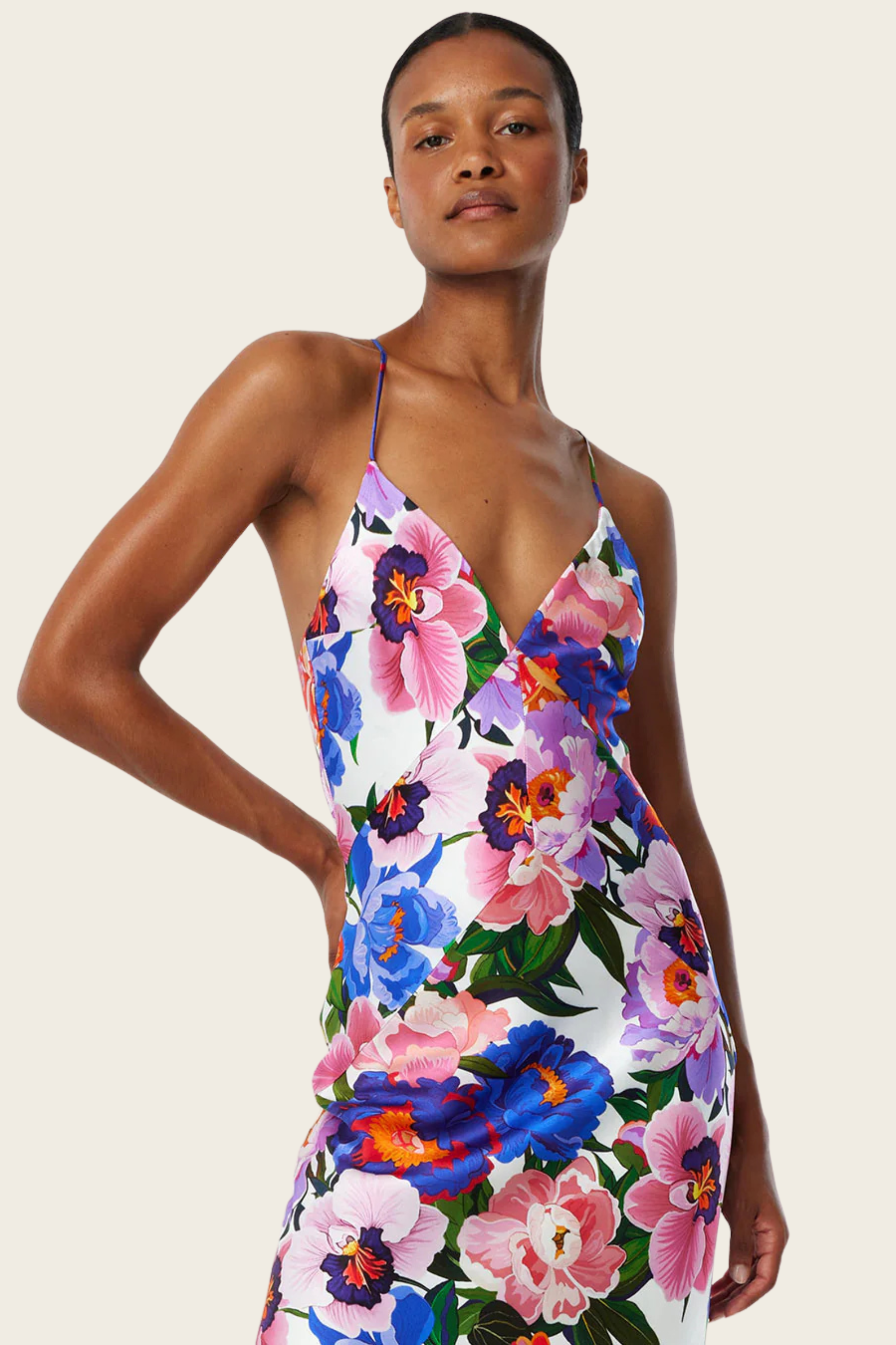 Olive Satin Maxi Dress - Borgo de Nor