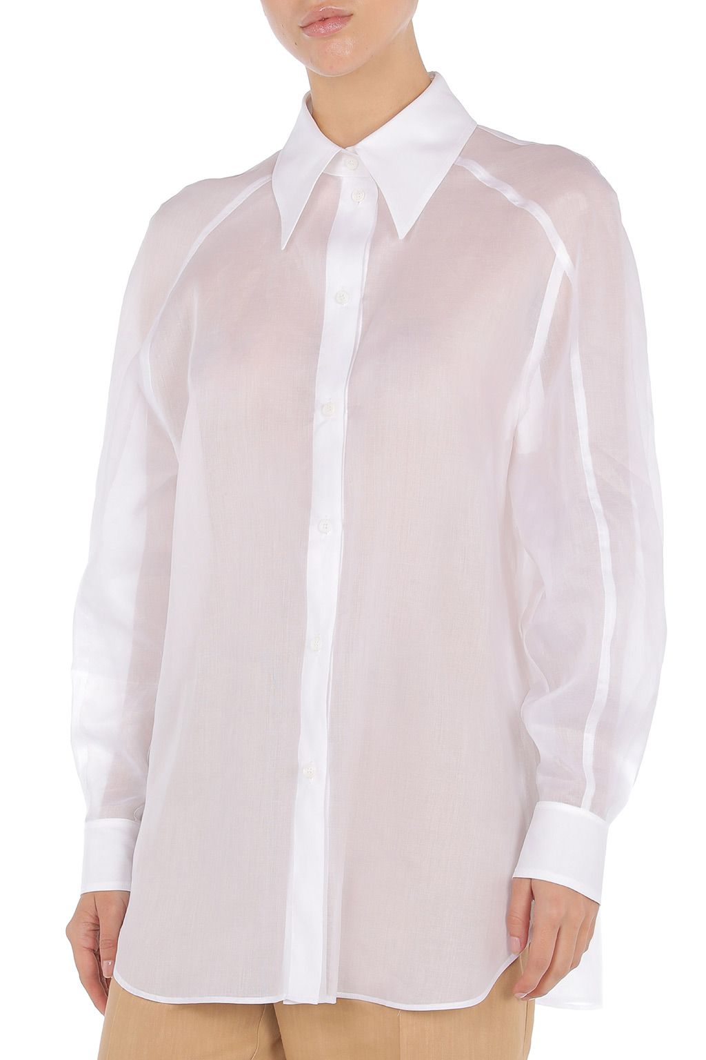 Oversized cotton organza shirt - Alberta Ferretti