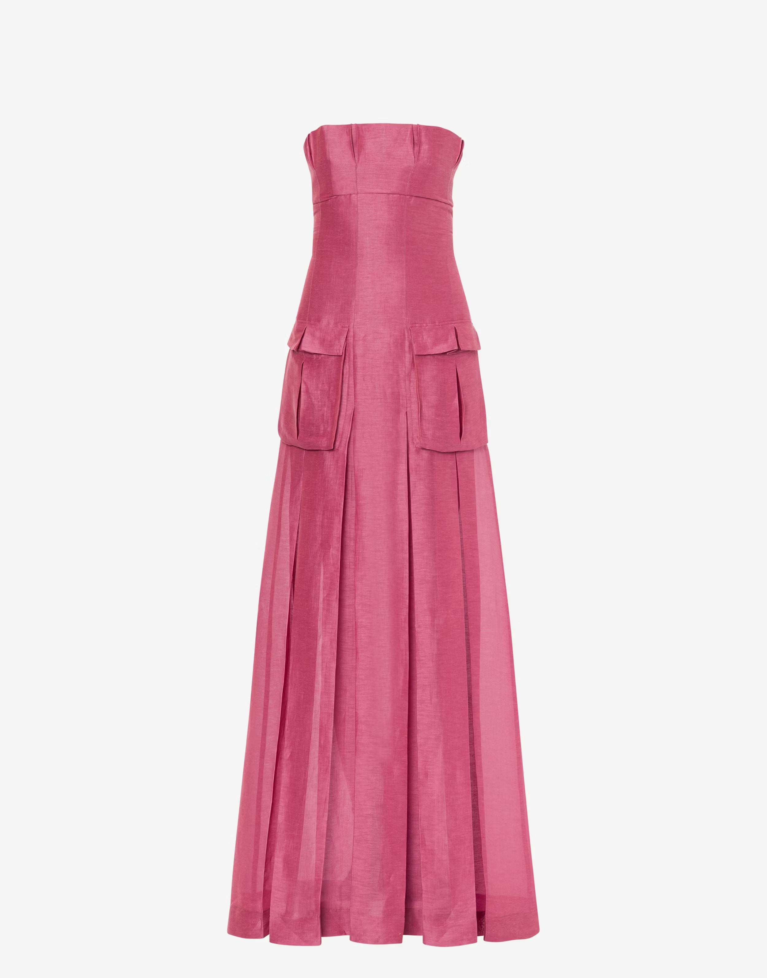 Long silk linen dress with pockets - Alberta Ferretti