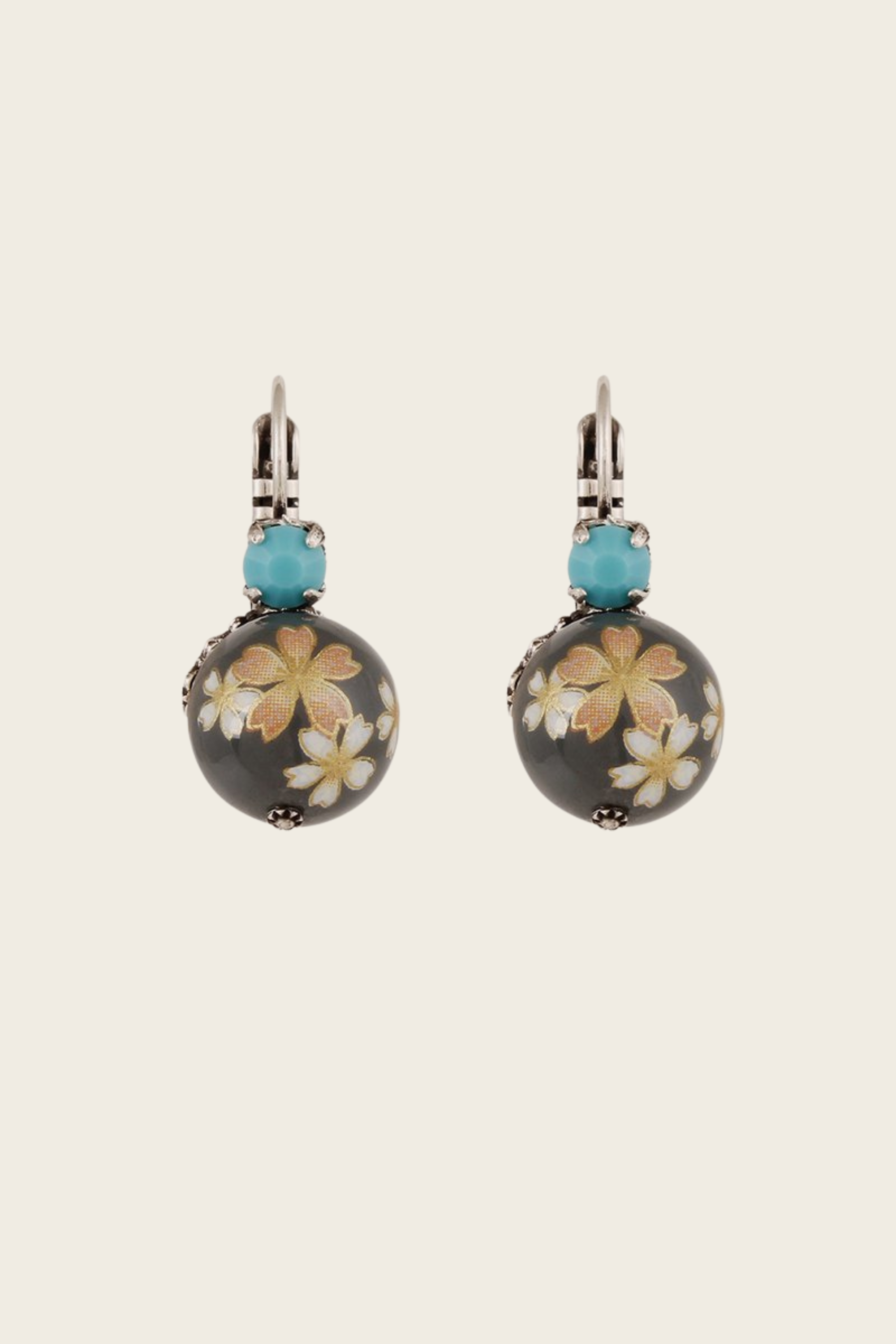 Decalco earrings mini Earrings, Material: Silver-plated metal and resin, Embellishment: Hand-set strass, New Arrivals, FW25, Espace Cannelle