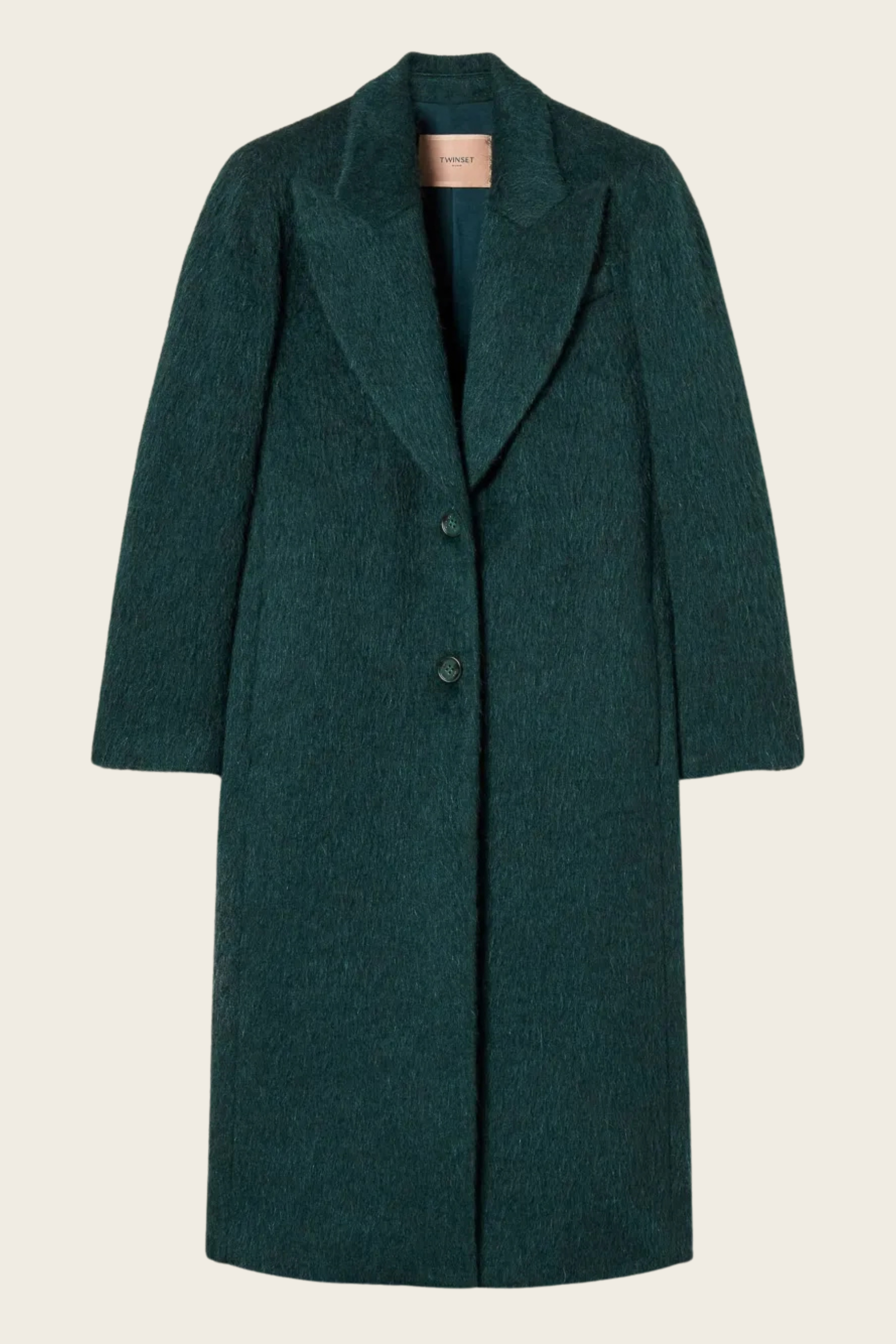 Purple Eden Double-breasted wool blend coat, Composition: 35% acrylic, 21% wool, 17% polyester, 9% mohair, 9% alpaca, 6% polyamide, 3% other fibres, Colour: Purple Eden, Fit: Straight silhouette with belt, New Arrivals, Espace Cannelle, FW25