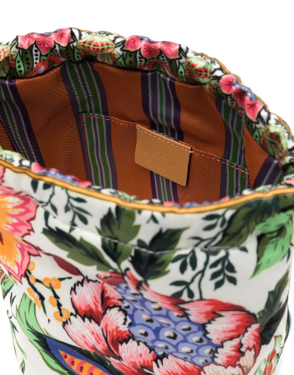 Floral-print drawstring clutch bag - Etro