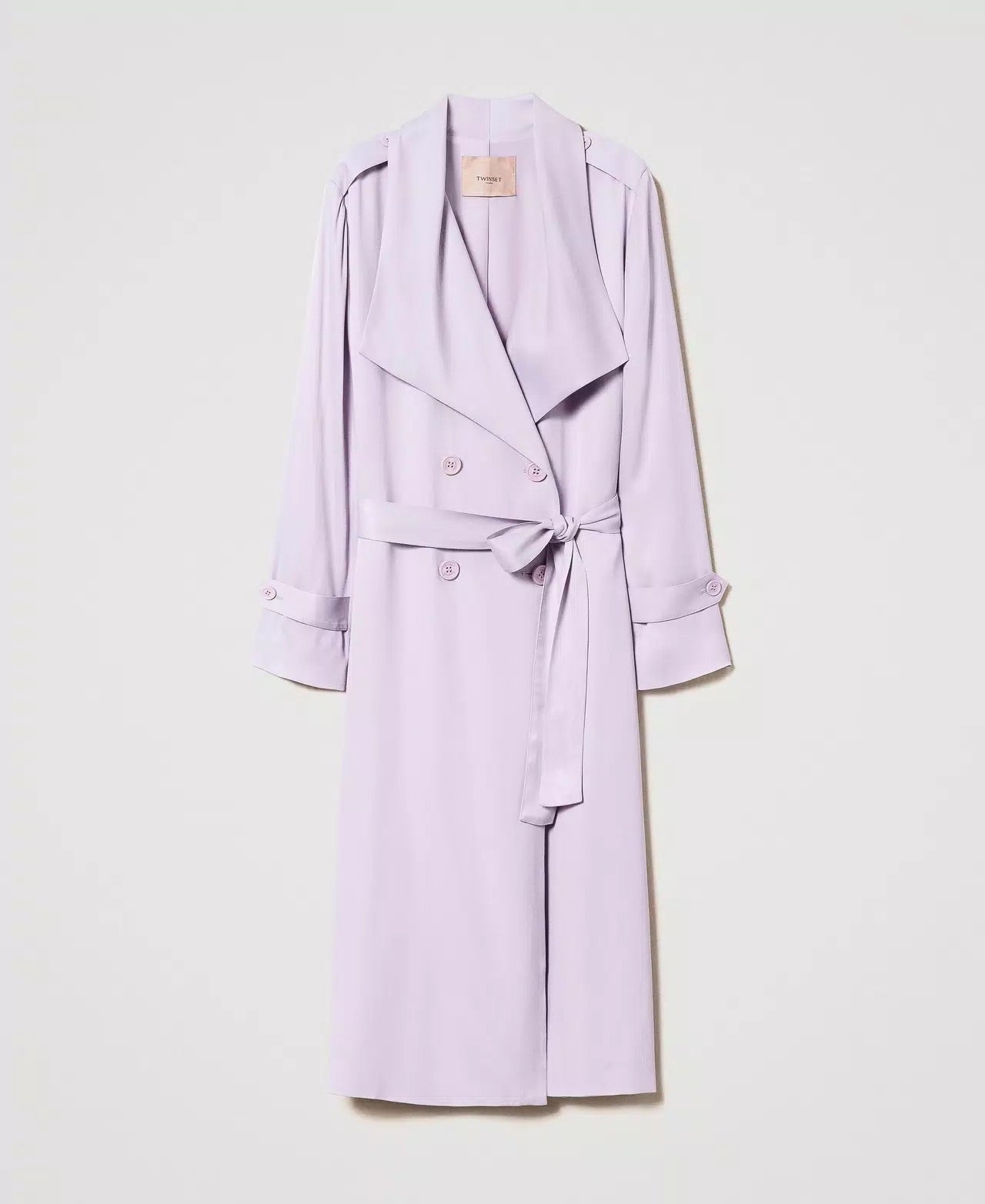 Satin trench coat with belt - Twinset