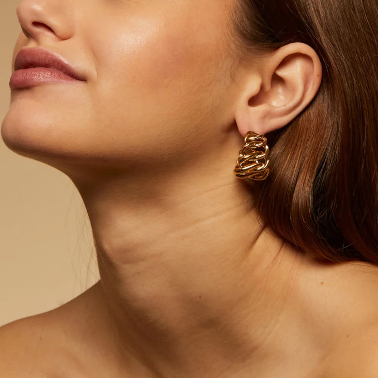 Bronx hoop earrings gold - Gas Bijoux