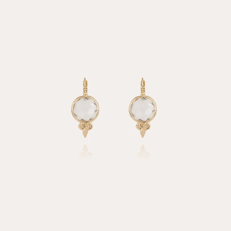 Serti earrings gold- crystal - Gas Bijoux