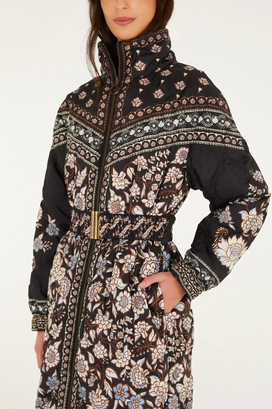 FARM Rio Tapestry Dream Reversible Midi Puffer Jacket, product view
