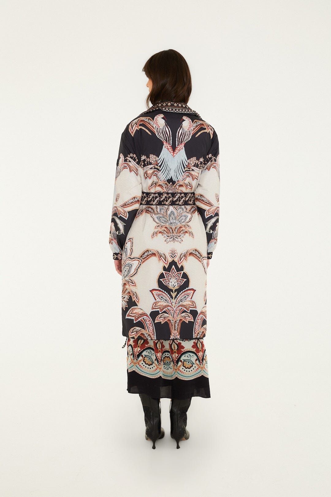 FARM Rio Tapestry Dream Reversible Midi Puffer Jacket, full-length alternate view
