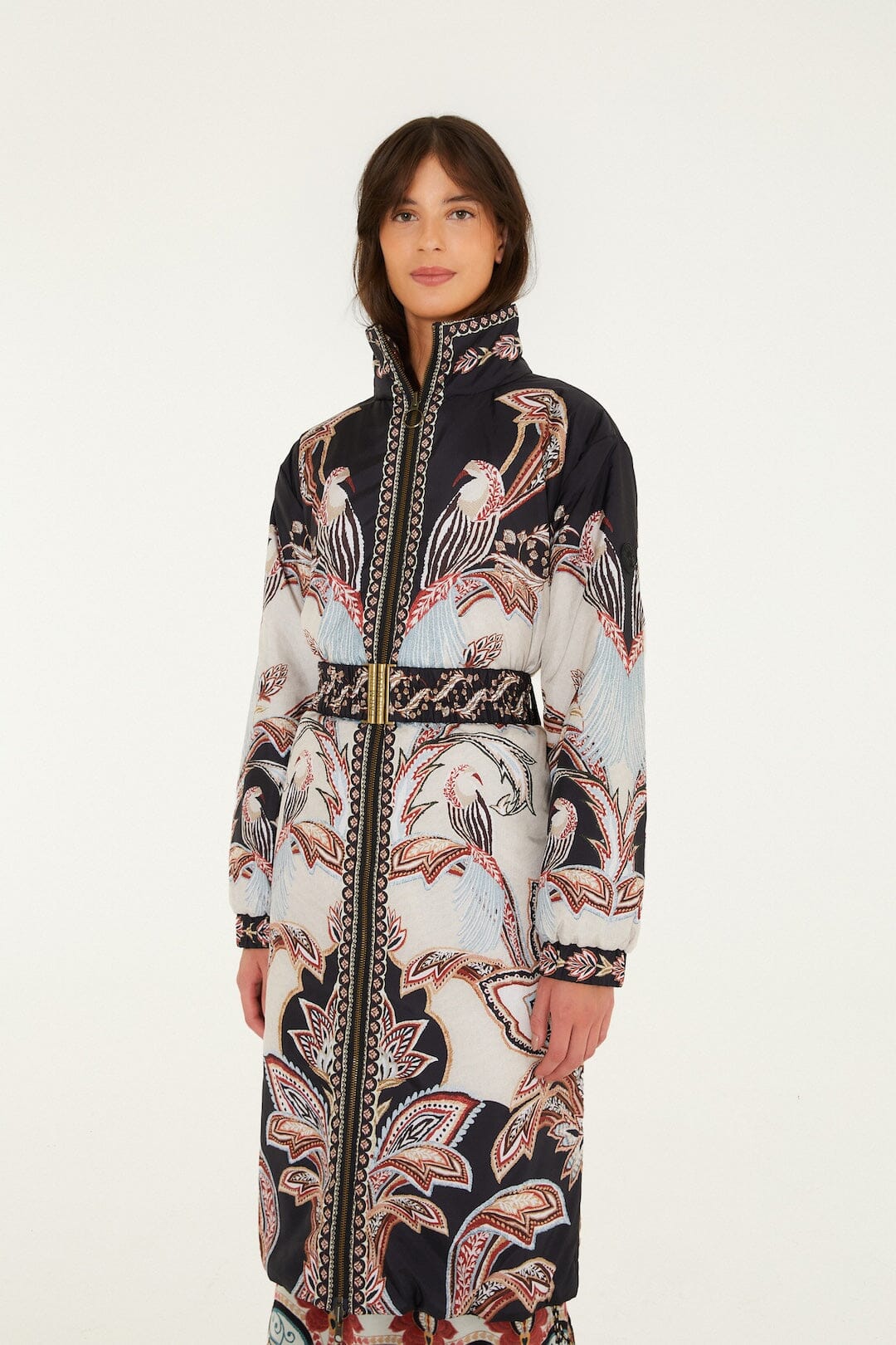 FARM Rio Tapestry Dream Reversible Midi Puffer Jacket, product detail view