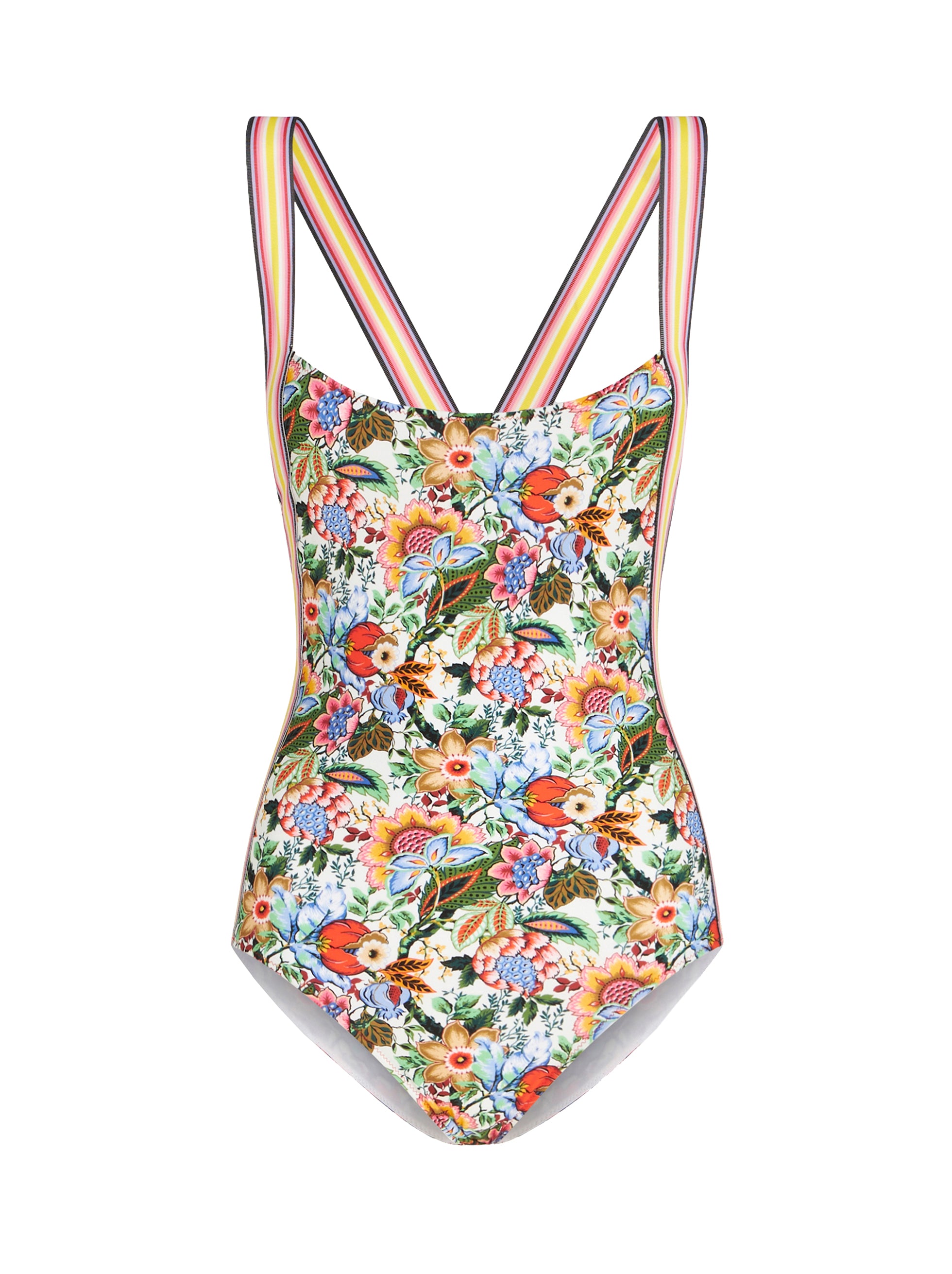 Printed swimsuit with crossing shoulder straps - Etro