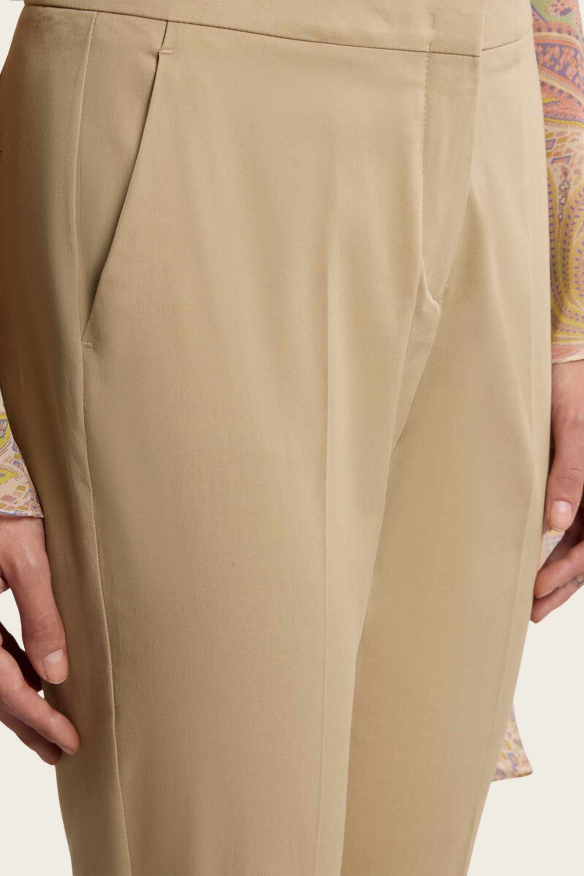 Cropped stretch cotton trousers - Etro