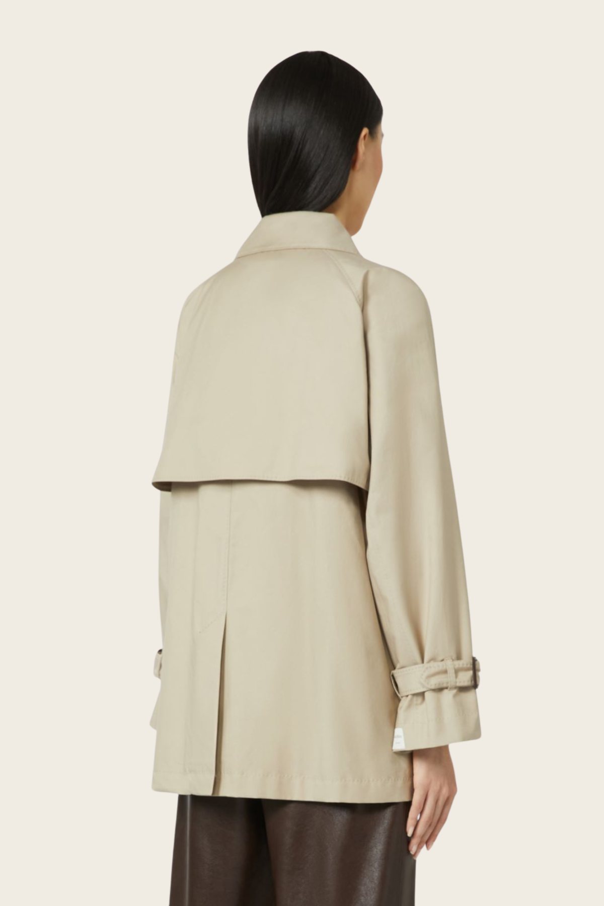 Cropped water-repellent twill trench coat - MaxMara - ESPACE CANNELLE