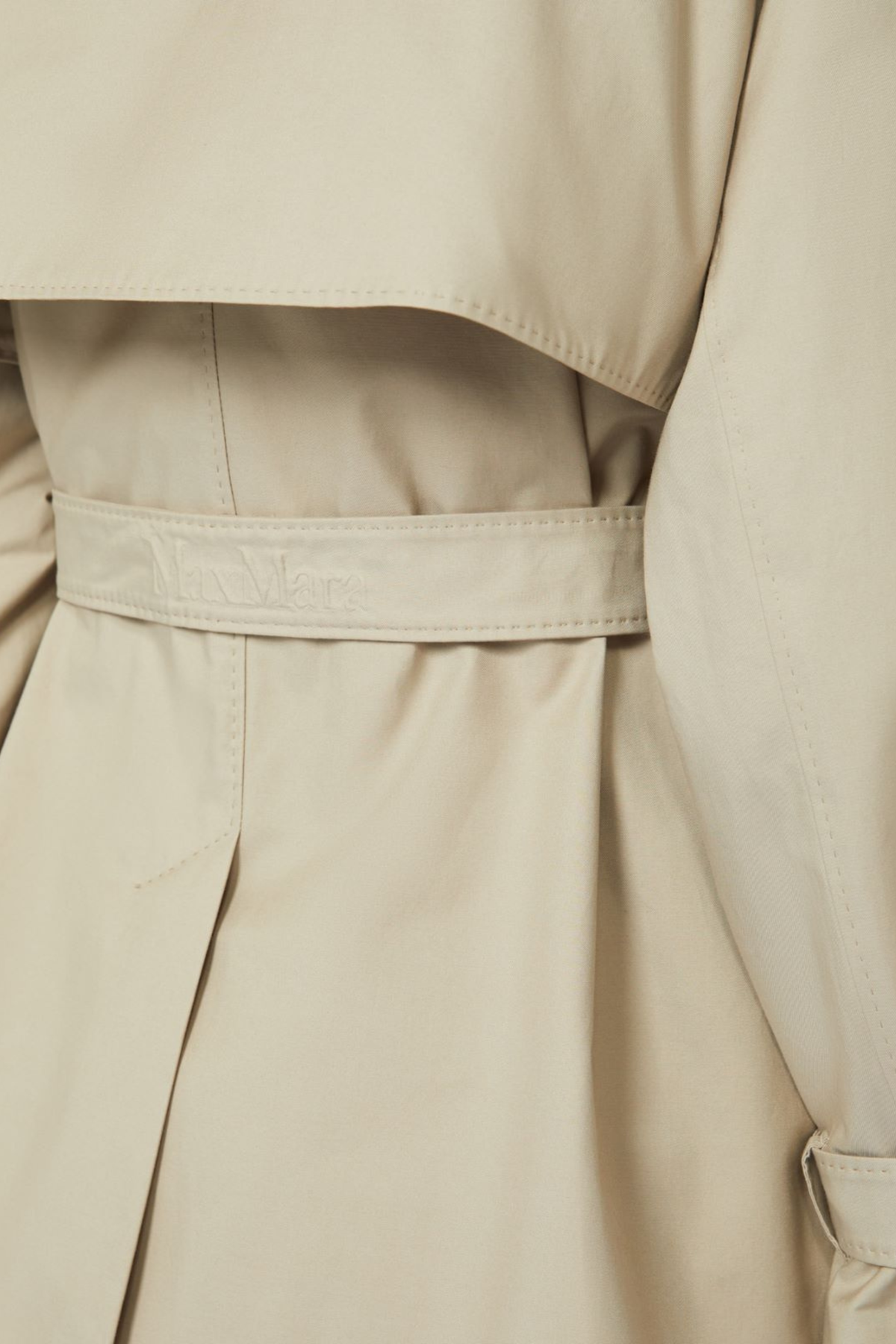 Cropped water-repellent twill trench coat - MaxMara - ESPACE CANNELLE