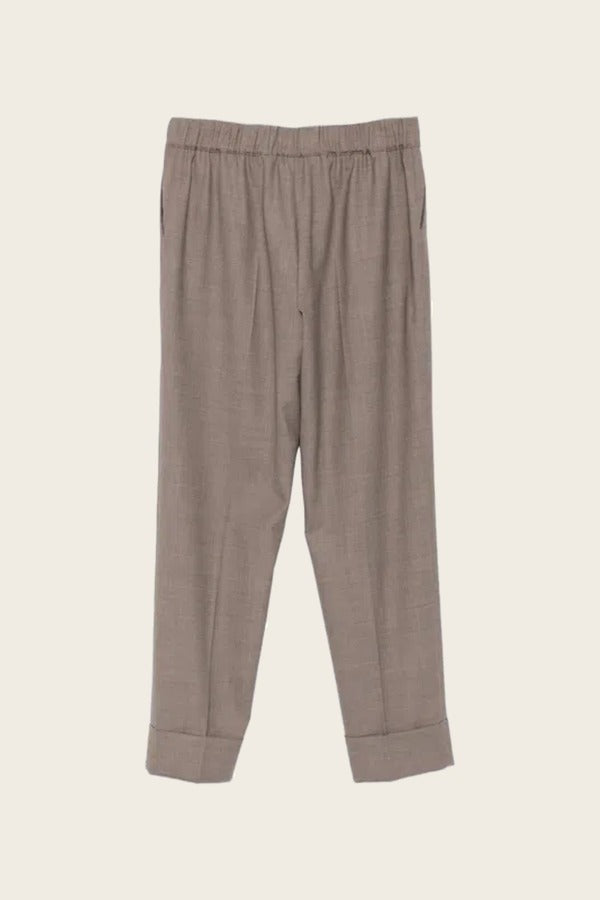 Elasticated turn-up trousers - D.Exterior