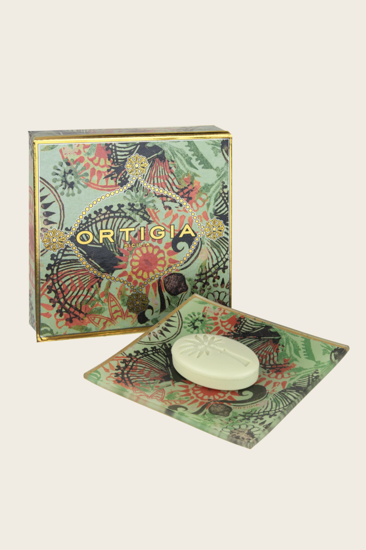 Fico d'India Glass Plate & Soap - Ortigia Sicilia - ESPACE CANNELLE