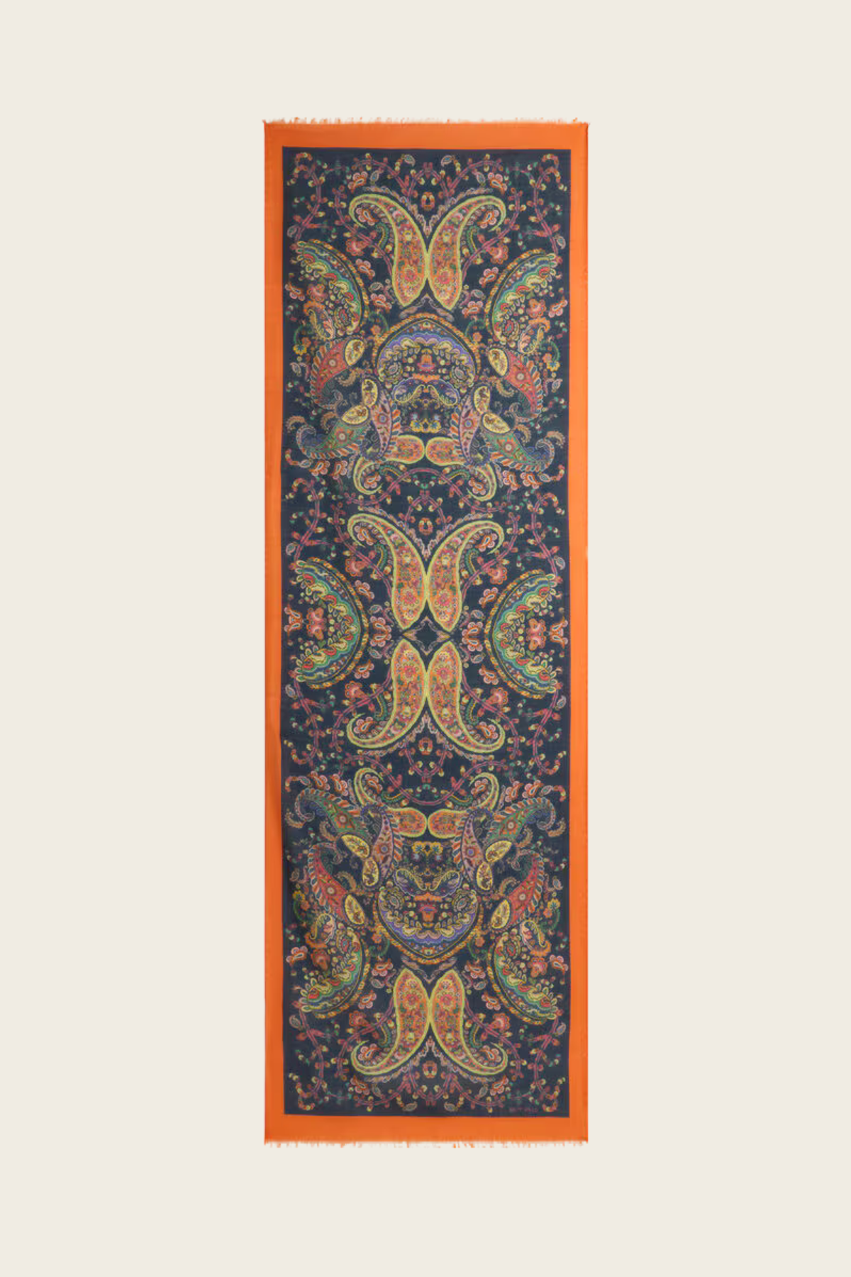 Floral Paisley Cashmere - Blend Scarf, Composition: 40% cashmere, 30% silk, 30% wool, Size: 17.7 x 55.1 in (45 x 140 cm), Slightly frayed short edges, New Arrivals, Espace Cannelle, SS26