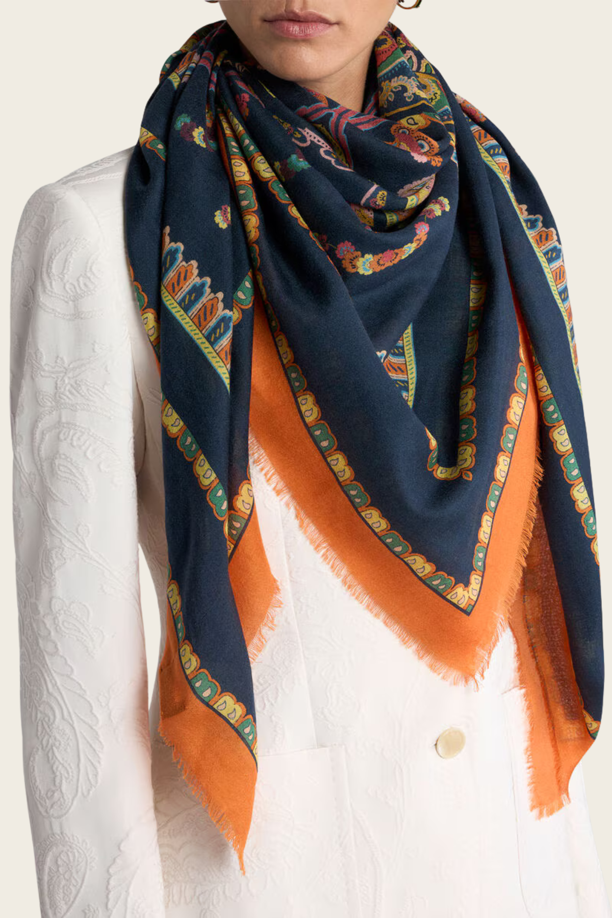 Floral Paisley Cashmere-Blend Shawl - Etro Accessories - ESPACE CANNELLE