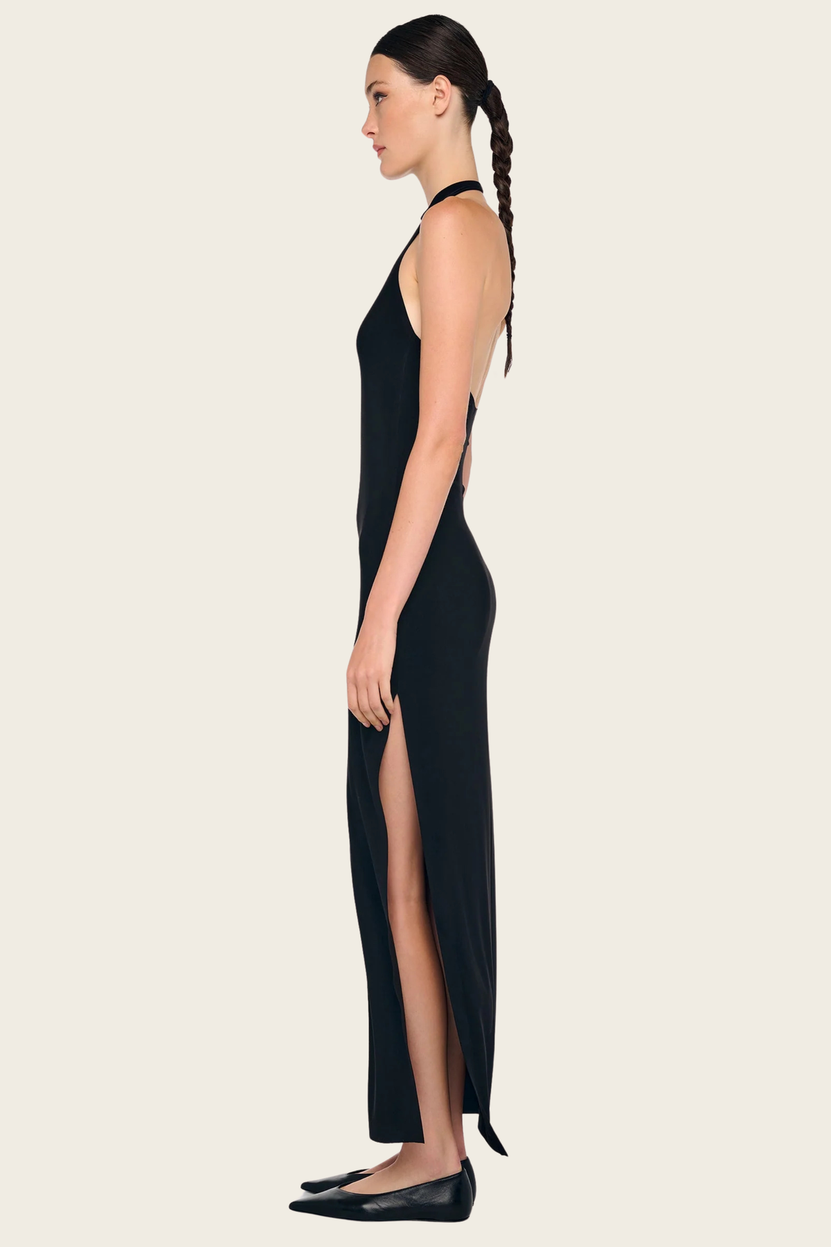 Halter Long Dress With Side Slit - Norma Kamali - ESPACE CANNELLE
