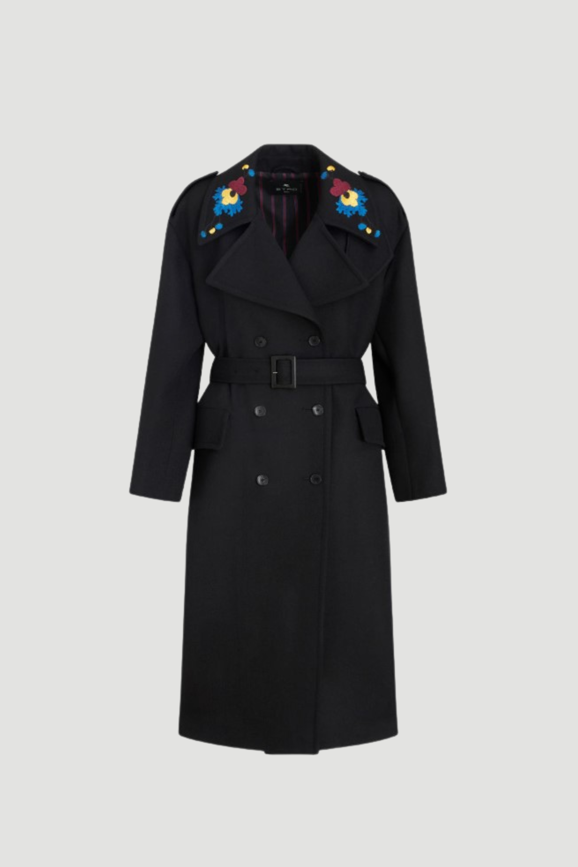 Wool Coat With Embroidery - Etro