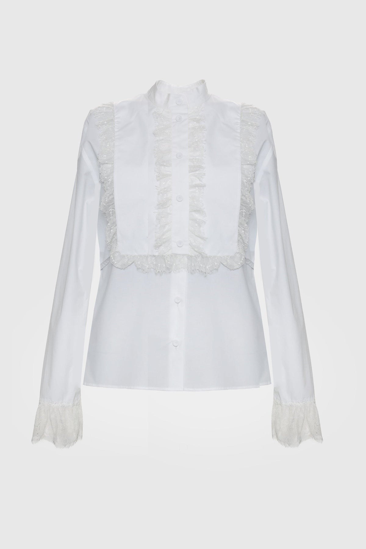 Poplin shirt with plastron - Alberta Ferretti