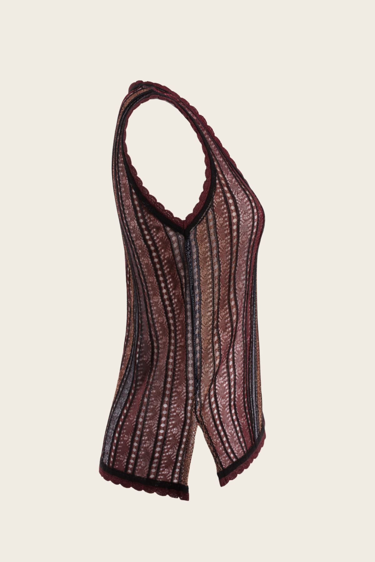 Niceia striped top by Cecilia Prado, side view shown without a model - espace cannelle