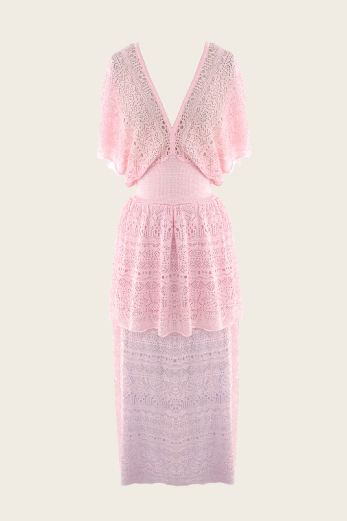 Savanah dress with openwork pattern by Cecilia Prado, dress shown without a model - espace cannelle