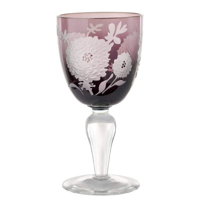 Pols Potten Wine Glass Peony Multicolour - Set of 6 (5154668675207)