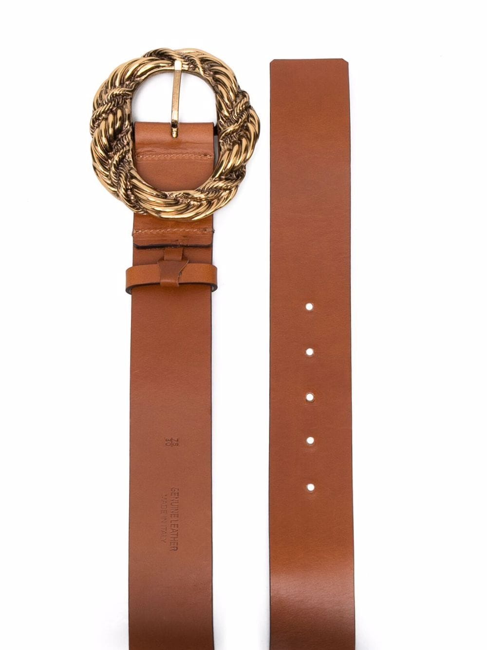 Rope-buckle belt by Etro made 100% from calf leather in brown and golden tone buckle, Made in Italy, New Arrivals, SS22, Espace Cannelle