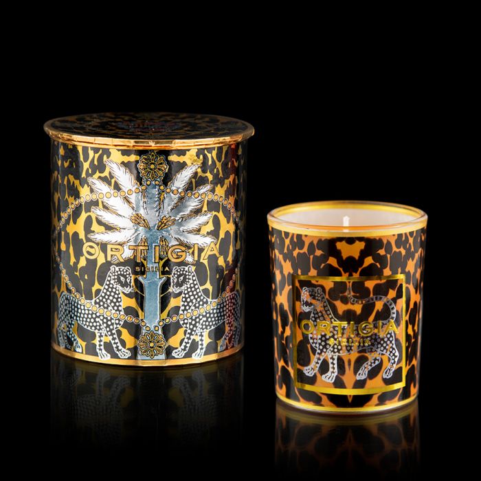 Decorated Candle - Ambra Nera (SM) by Ortigia Sicilia