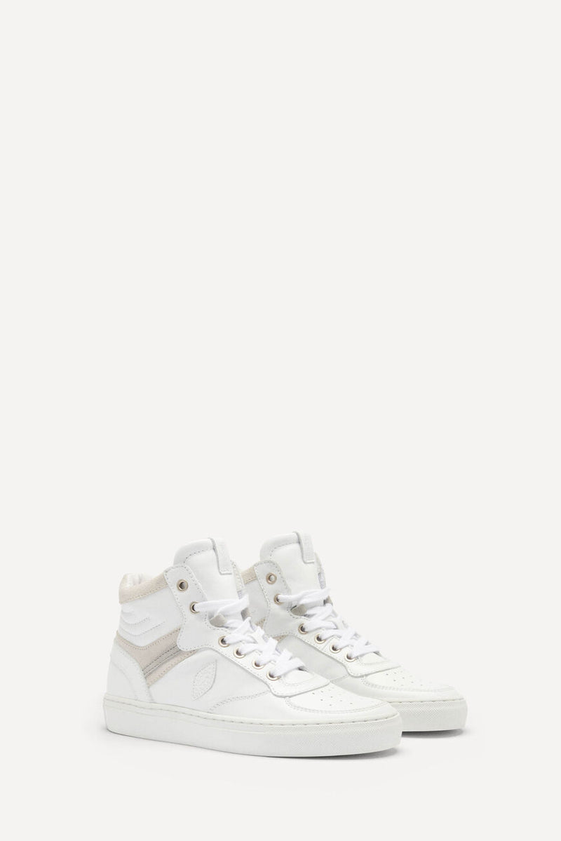 Crush Hight-Top Trainers by Ba&Sh, Material: 100% Rayon, Colour: White, Rubber sole, Designed in Paris, New Arrivals Spring/Summer 2021