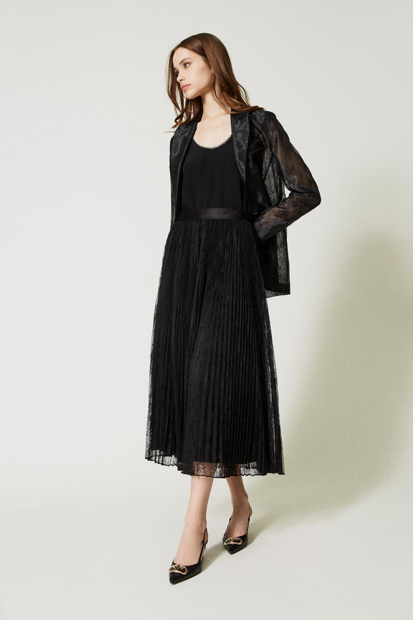 Long pleated lace skirt by Twinset