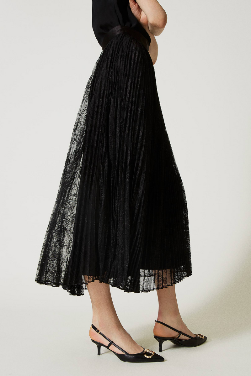 Long pleated lace skirt by Twinset