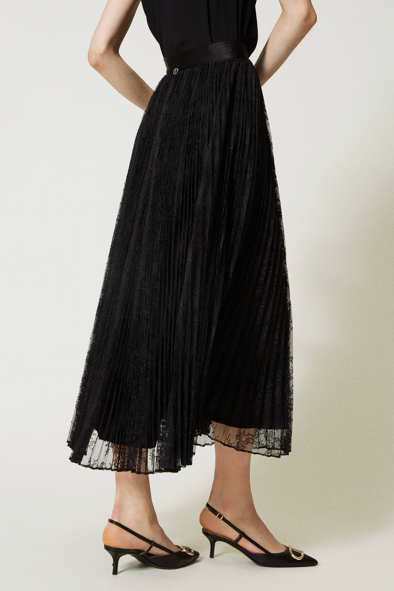 Long pleated lace skirt by Twinset