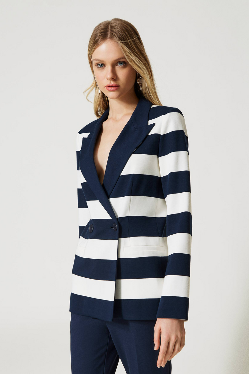 Yarn-dyed Striped Blazer by Twinset