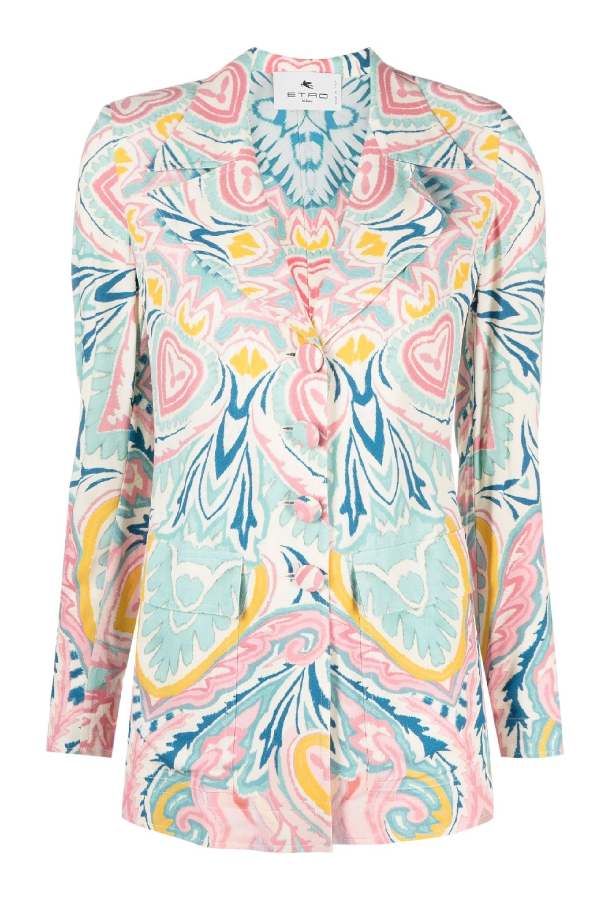 Butterfly Print Blazer by Etro, Colour: Blue/multicolour, Notched Collar, Made in Italy, SS23 Collection, New Arrivals at Espace Cannelle