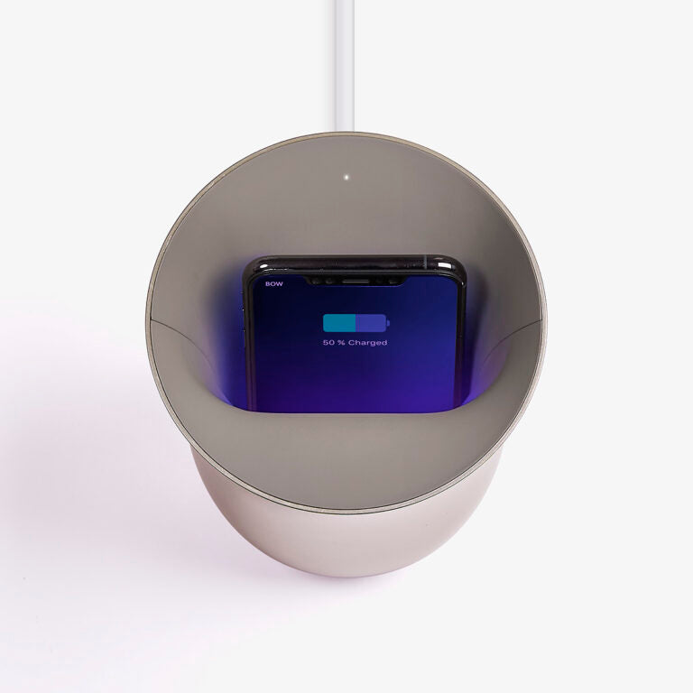 Oblio Silver Wireless Charger by Lexon