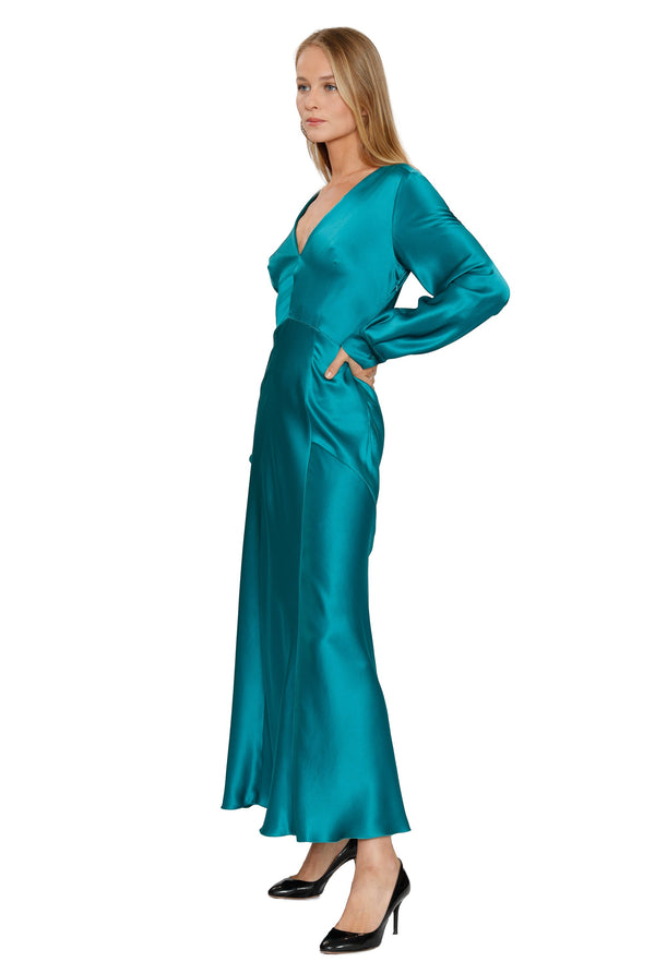 Flared Silk Dress by Alberta Ferretti