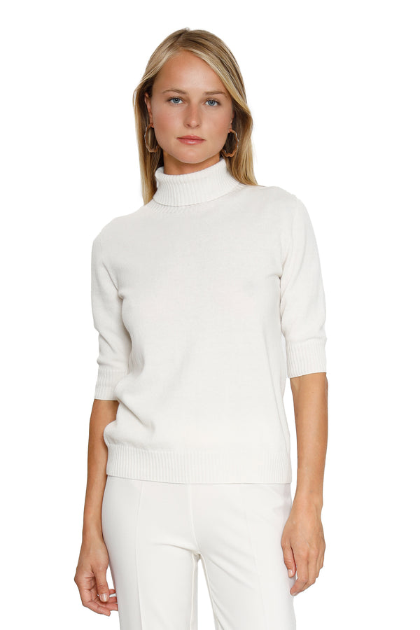 Turtleneck Jumper by D. Exterior, Colour: Snow, knitted, New Fall/Winter Collection 2021, Espace Cannelle