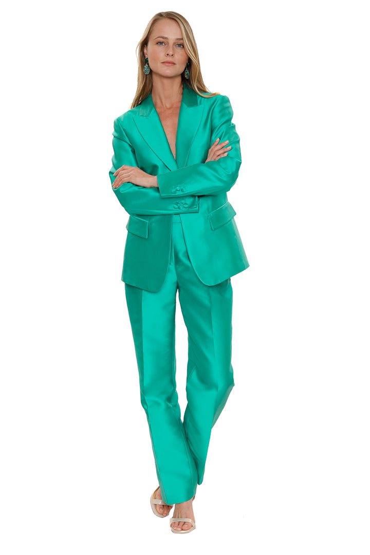 Tailored Satin Trousers by Alberta Ferretti