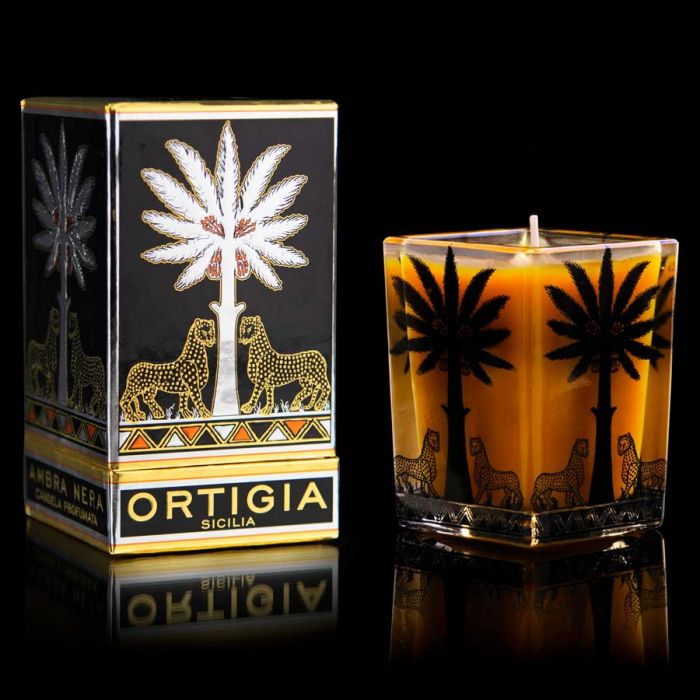 Large Square Candle - Ambra Nera