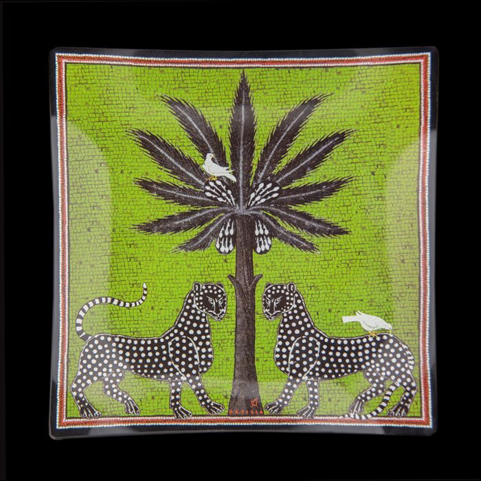 Glass Plate Mosaico Green (SM) - Ortigia Sicilia