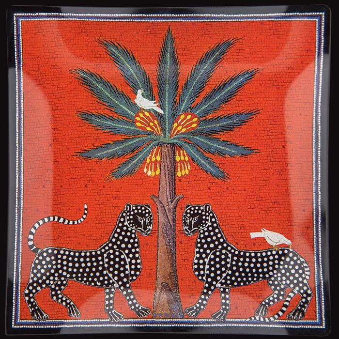 Glass Plate Mosaico Red - Ortigia Sicilia