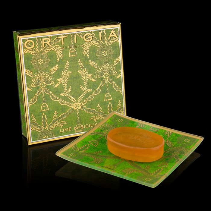 Lime Di Sicilia Glass Plate & Soap by Ortigia Sicilia