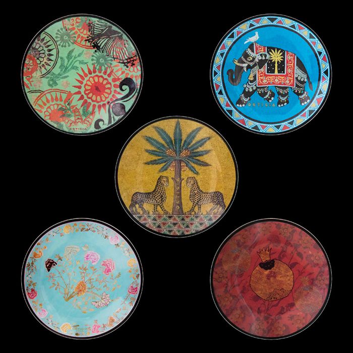 Ortigia Tin 5 Glass Plates - Ortigia Sicilia