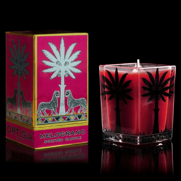 Melograno (Pomegranate) Large Square Candle by Ortigia Sicily
